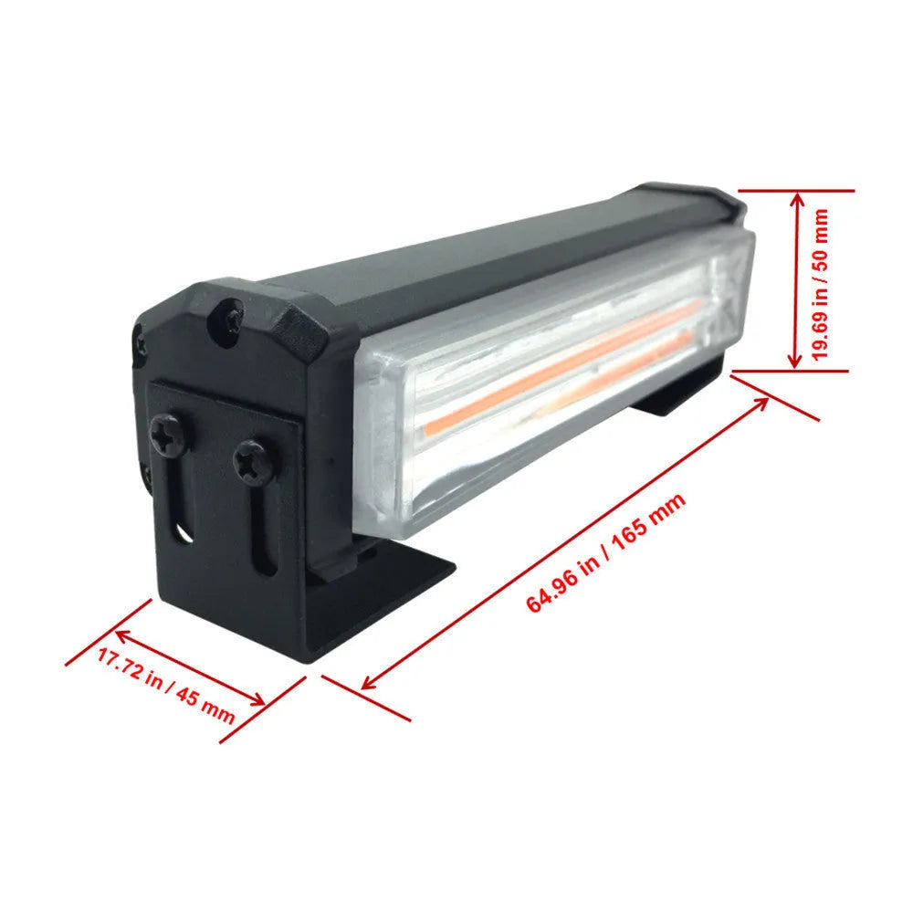 Yellow circular drag two middle net vehicle strobe warning light with 160mm diameter housing.