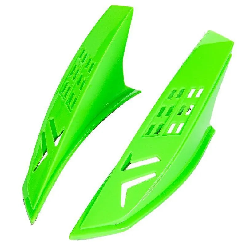 Pair of decorative plastic horns for children's helmets with adhesive backing