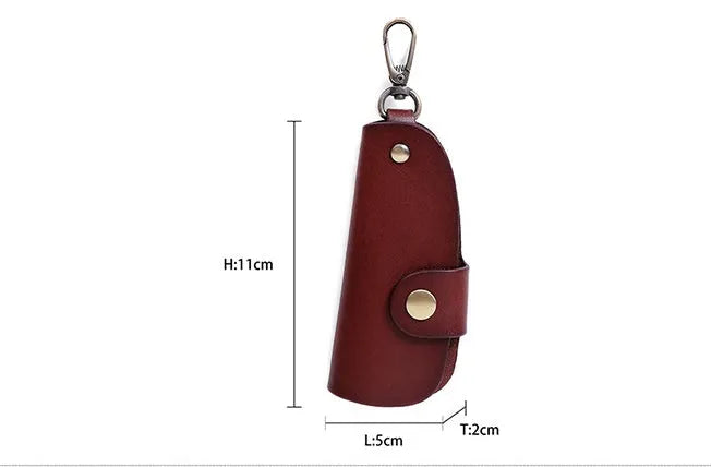 Genuine leather handmade key storage bag for car keys in short length style
