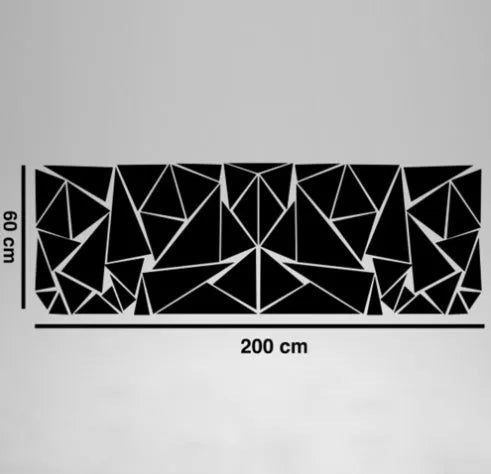 Car decoration sticker with geometry pattern in five colour options showing 200cm by 60cm dimensions