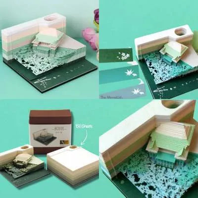 Anime architecture cartoon sticky notes with One Piece themed designs, 80x45mm craft paper notepad