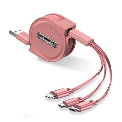 Telescopic charging cable extended to 120 cm length with titanium alloy connector