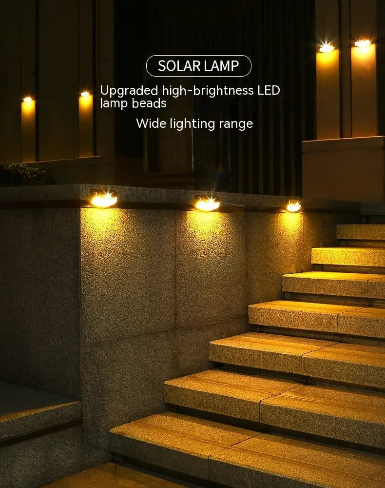 Solar powered outdoor wall light with retro smiling face design for garden courtyard decoration