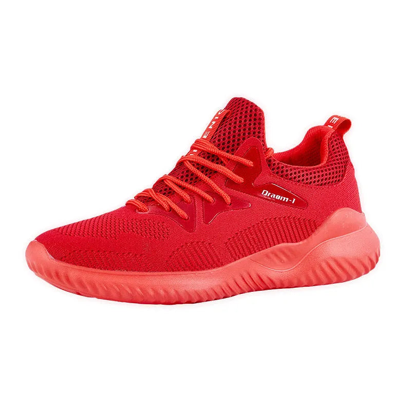 Adult breathable running shoes with mesh upper, MD sole, and front strap in multiple colour options