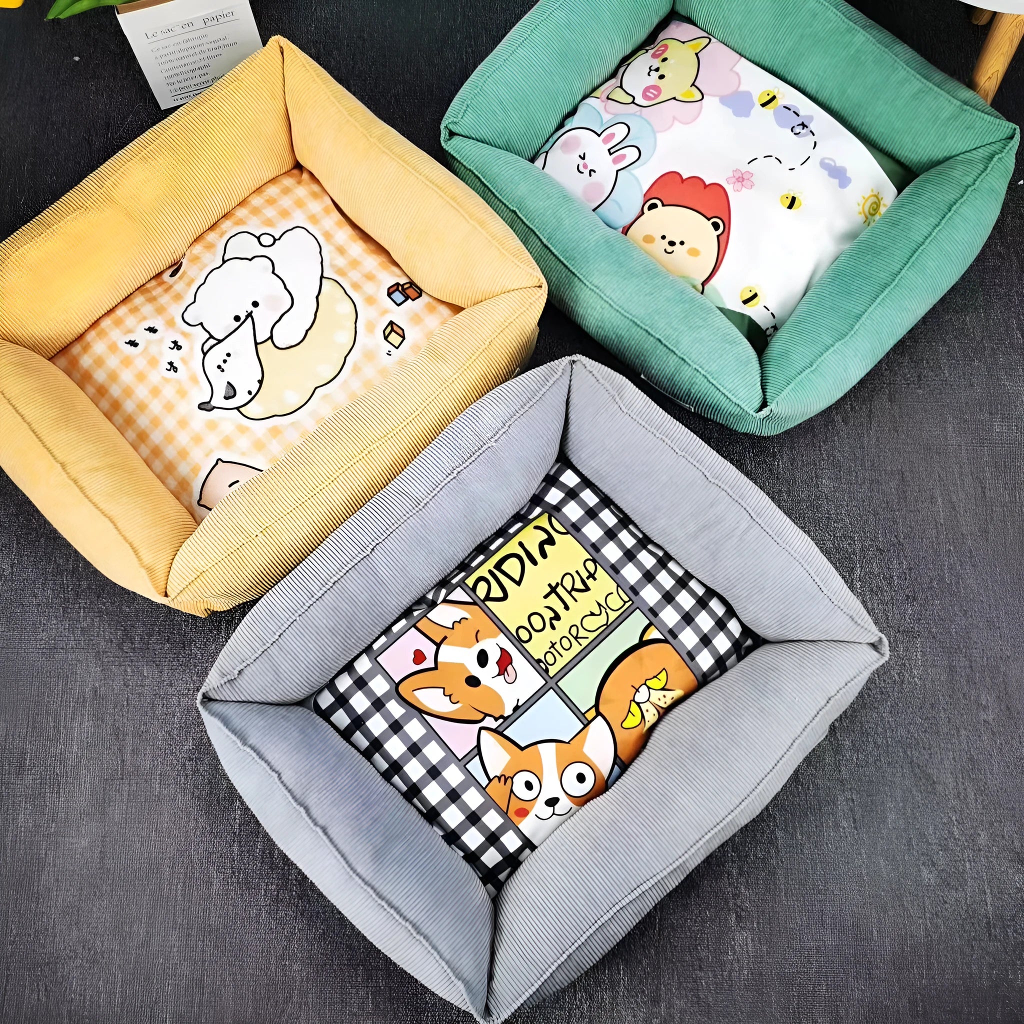 Dog pet nest in cloth fabric available in 50x40cm and 60x50cm sizes with seven colour options