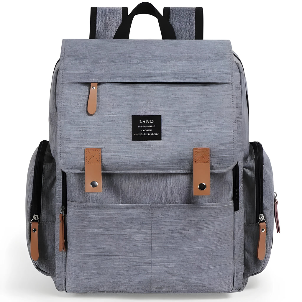 LAND Mommy large Oxford cloth diaper backpack with changing mat in beige colour
