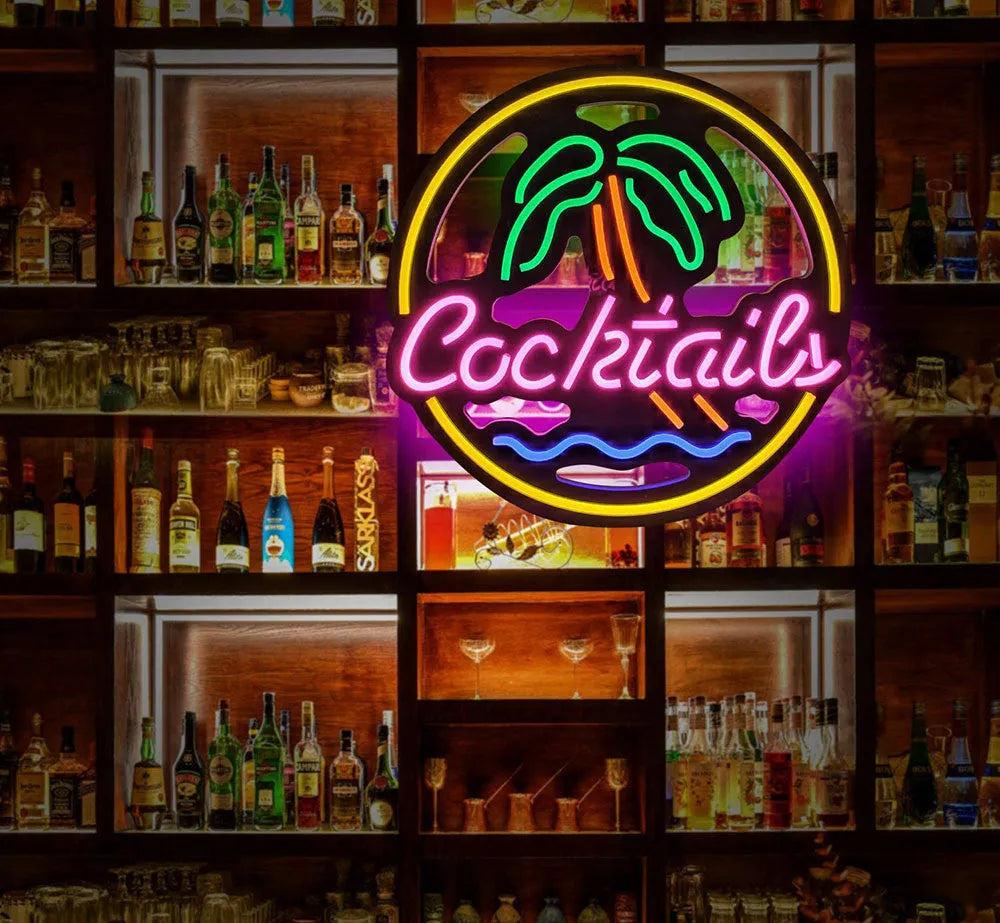 LED coffee neon billboard advertising light with mixed colour illumination for commercial decoration