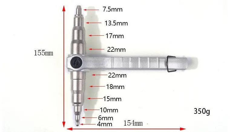 Manual tube expander tool for air conditioning copper pipes in black or silver colour