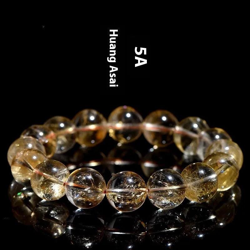 Natural citrine Asestelle bracelet handmade gemstone jewellery Brazilian yellow violent yellow stones