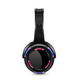Black silent disco wireless headphones with 40mm speakers and 3-metre cable for party events