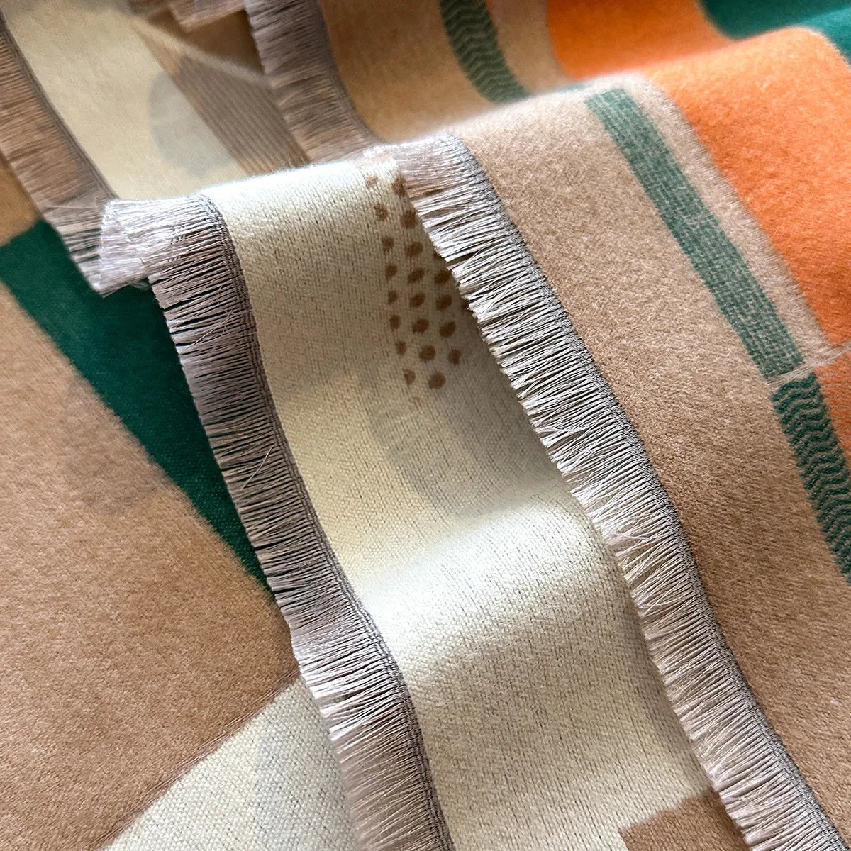 European style imitation cashmere shawl scarf in various colours showing 185x65cm dimensions