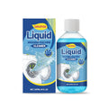 237ml bottle of liquid washing machine cleaner on a white background