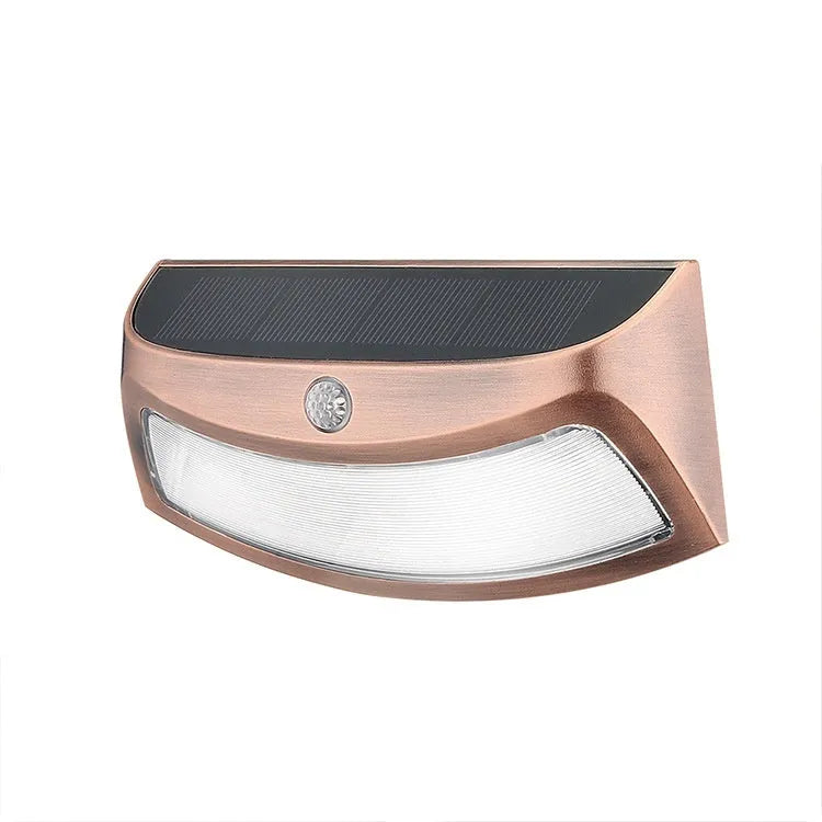 Solar powered outdoor wall light with retro smiling face design for garden courtyard decoration