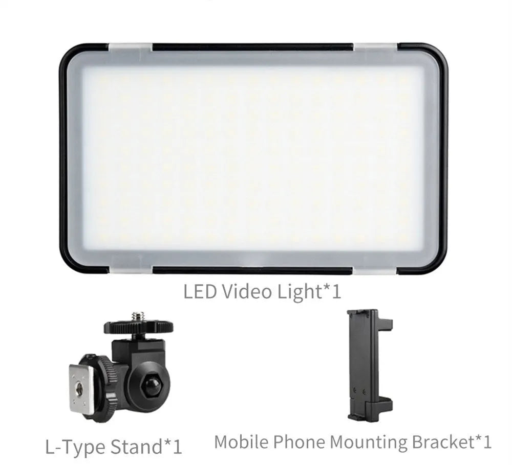 Shenniu M150 ultra-thin LED video light for mobile phones showing slim 20mm profile and LED array