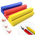 Pack of black rubber grip hose sleeves for utensil and pen handles, showing inner diameter options.