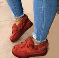 Women's round-toe cotton slippers with velvet lining and a thick rubber sole in multiple colours.