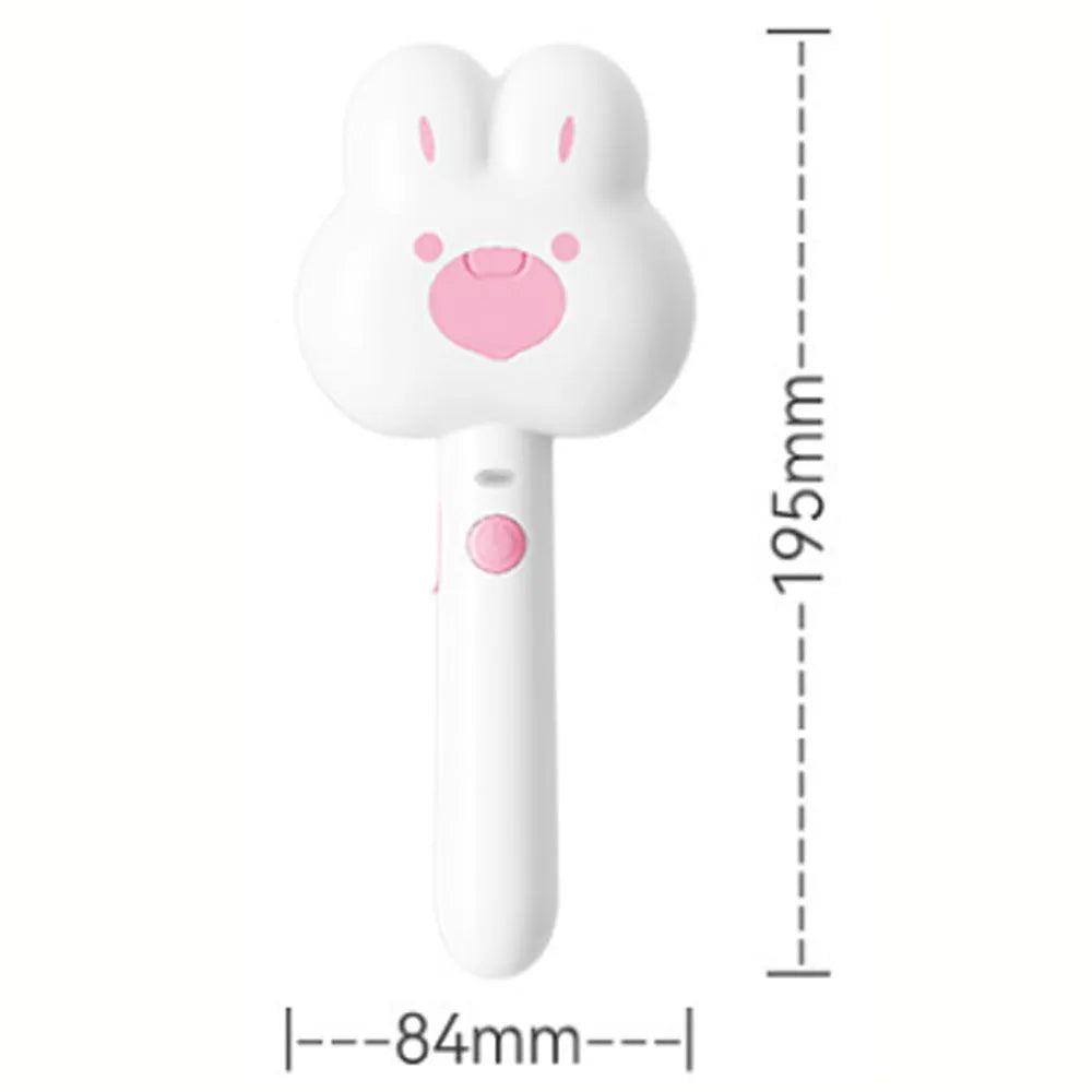 Rechargeable cat grooming spray comb with cartoon design and long handle for pet hair removal