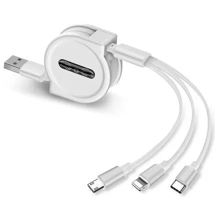 Telescopic charging cable extended to 120 cm length with titanium alloy connector