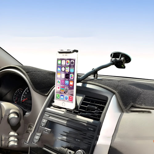 Black vehicle-mounted tablet holder with lifting mechanism for 4-12-inch devices