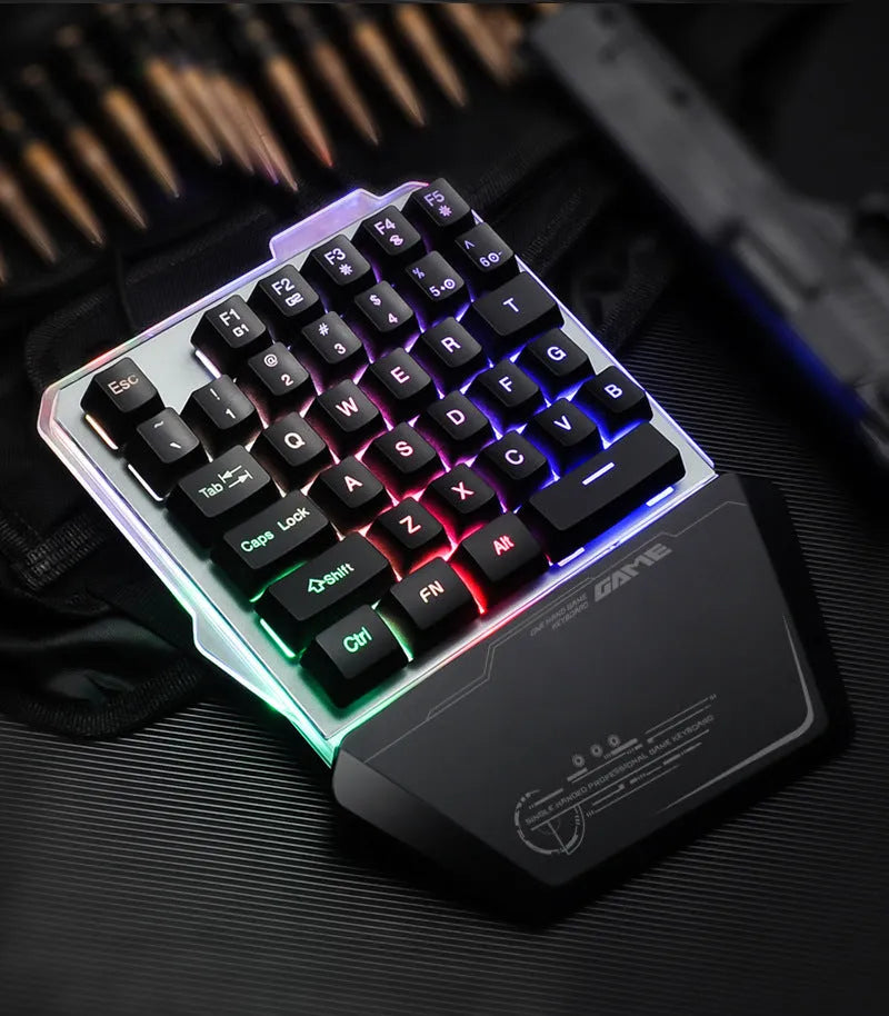 G40 Flow black one-handed gaming keyboard with RGB backlit keys