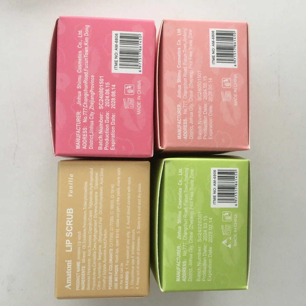 30g fruit flavour lip scrub cream in coconut, raspberry, vanilla, and watermelon options