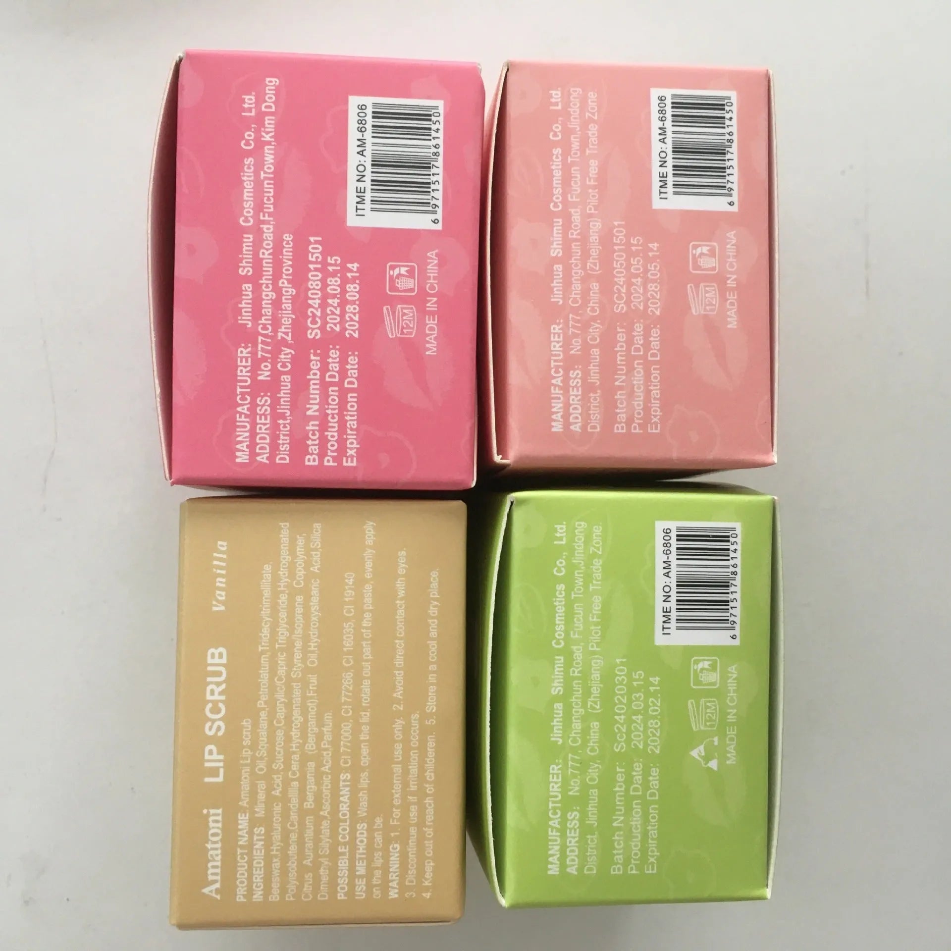 30g fruit flavour lip scrub cream in coconut, raspberry, vanilla, and watermelon options