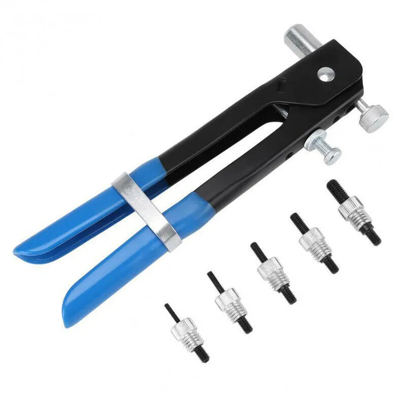 Alloy steel manual riveter nut set tool for blind hole fastening.