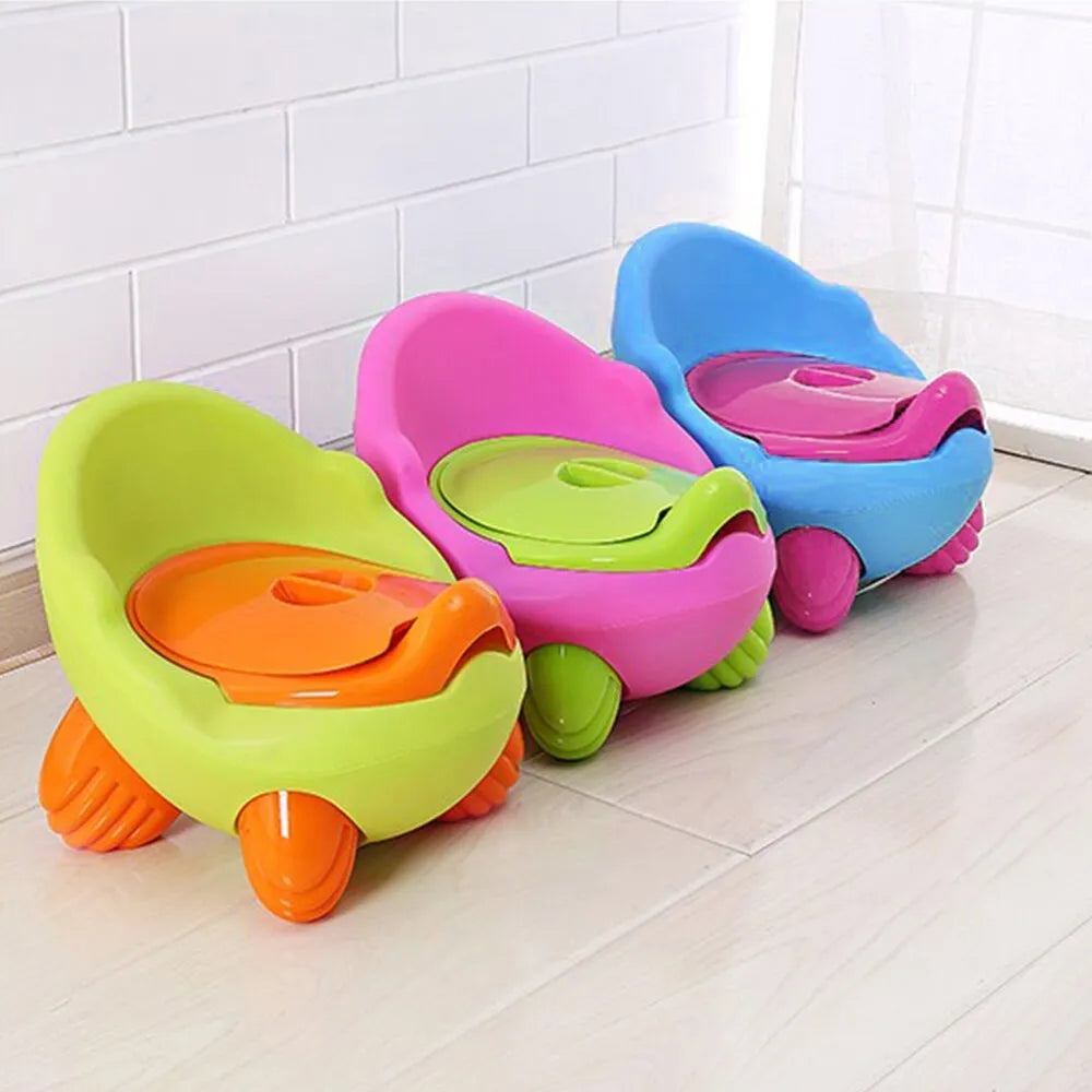 Dandan cartoon-style baby training toilet stool for toddlers in a choice of six bright colours.