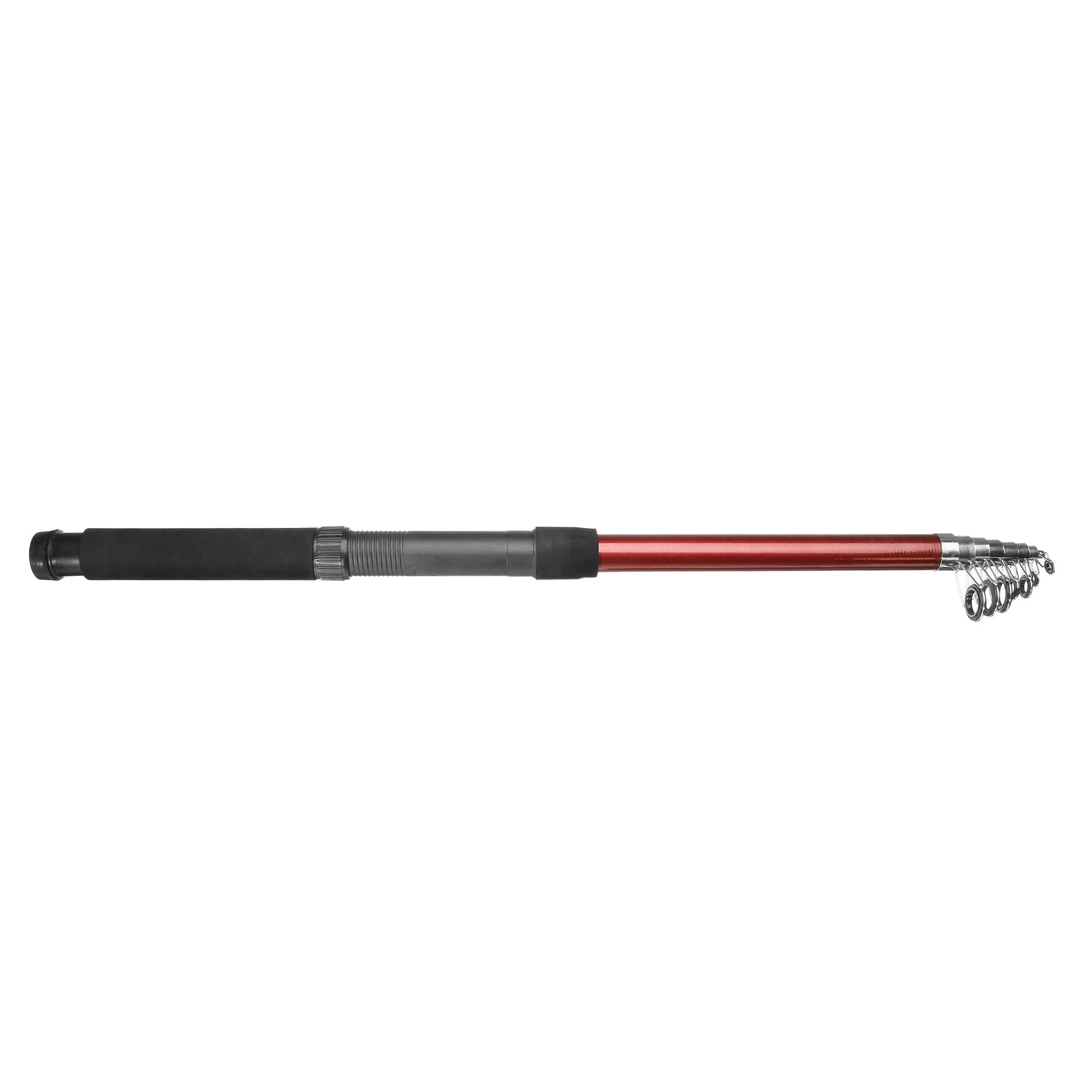 White LED fishing rod light with telescopic pole extended, showing remote control