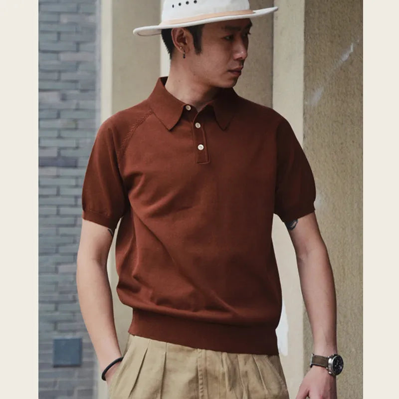 Retro slim fit cotton short-sleeved T-shirt shown in a solid colour.