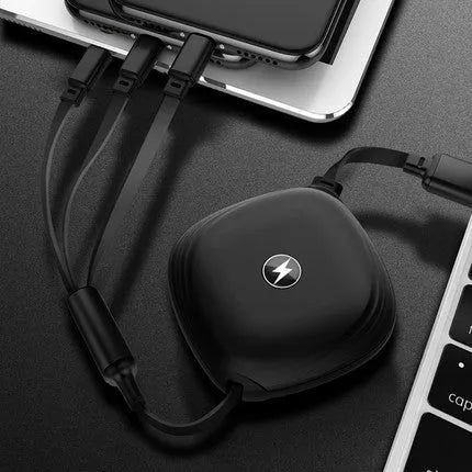 Telescopic charging cable extended to 120 cm length with titanium alloy connector