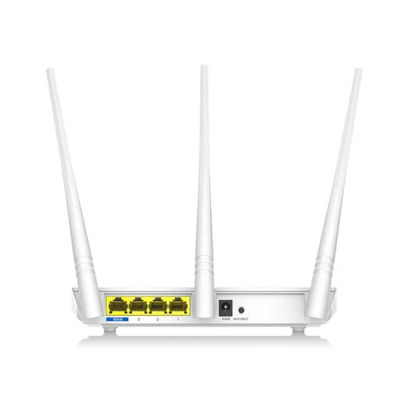 White dual-band wireless router supporting 2.4GHz and 5GHz WiFi frequencies