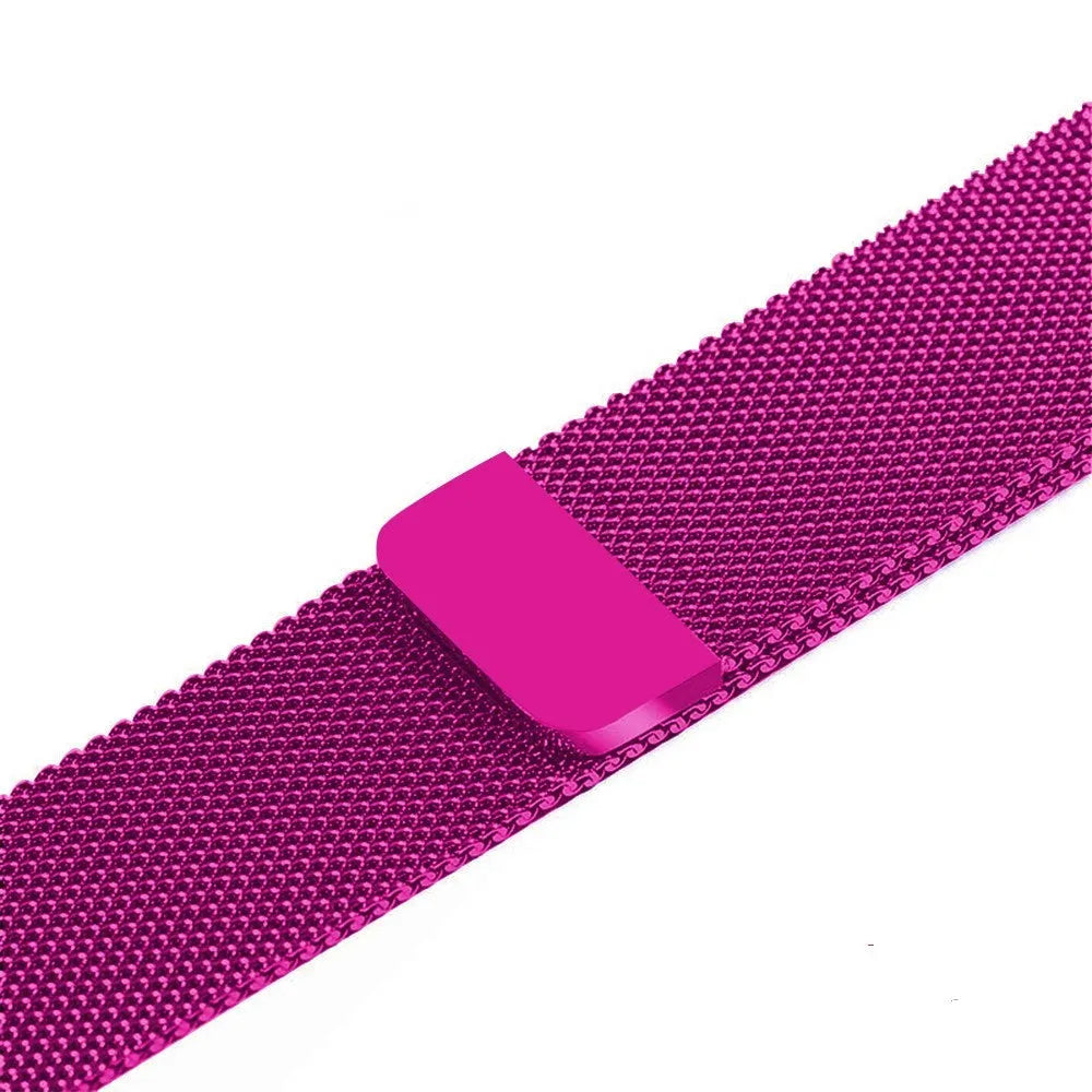 Stainless steel watch strap showing silver, black, gold, and rose gold colour options