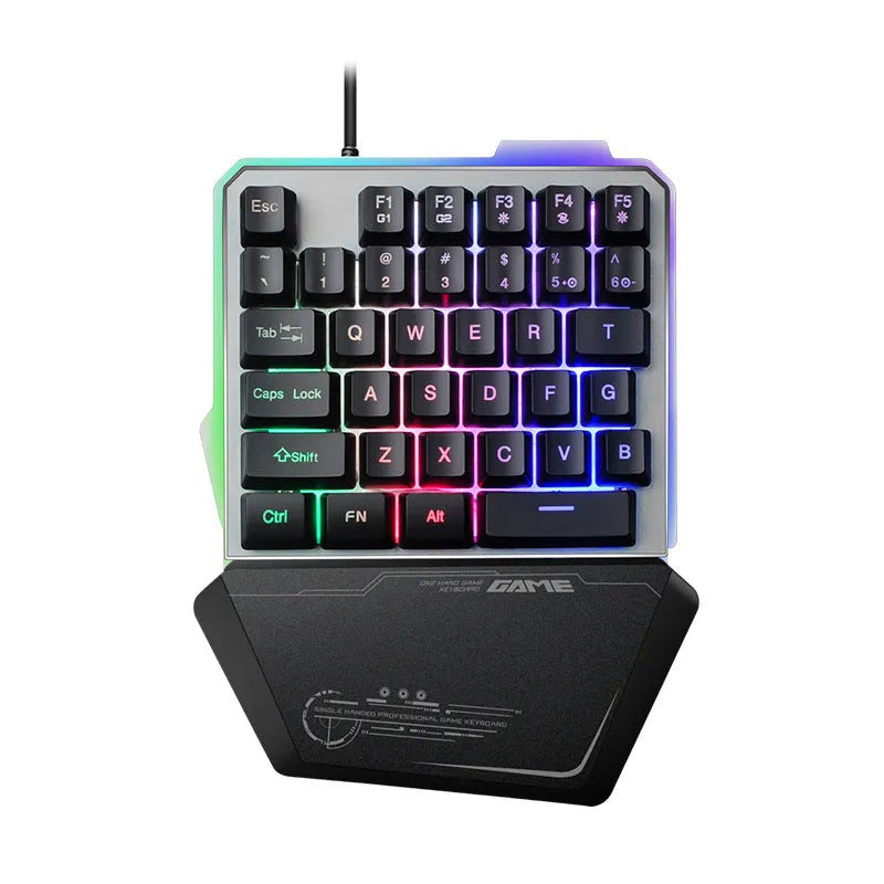 G40 Flow black one-handed gaming keyboard with RGB backlit keys