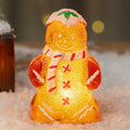 Glowing gingerbread man Christmas ornament with choice of red, white, clear or transparent red scarf