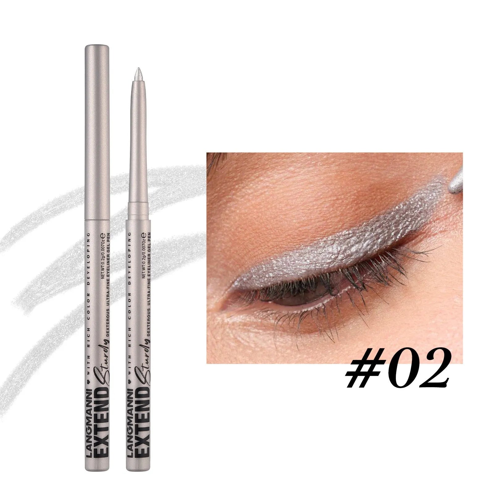 12 colourful gel glitter eyeliner pencils in vibrant shades including matte, glitter, metallic and pearl effects