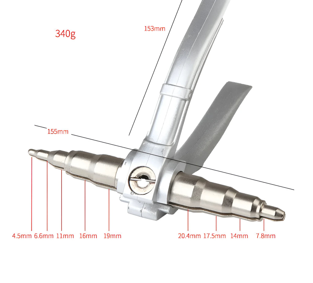 Manual tube expander tool for air conditioning copper pipes in black or silver colour