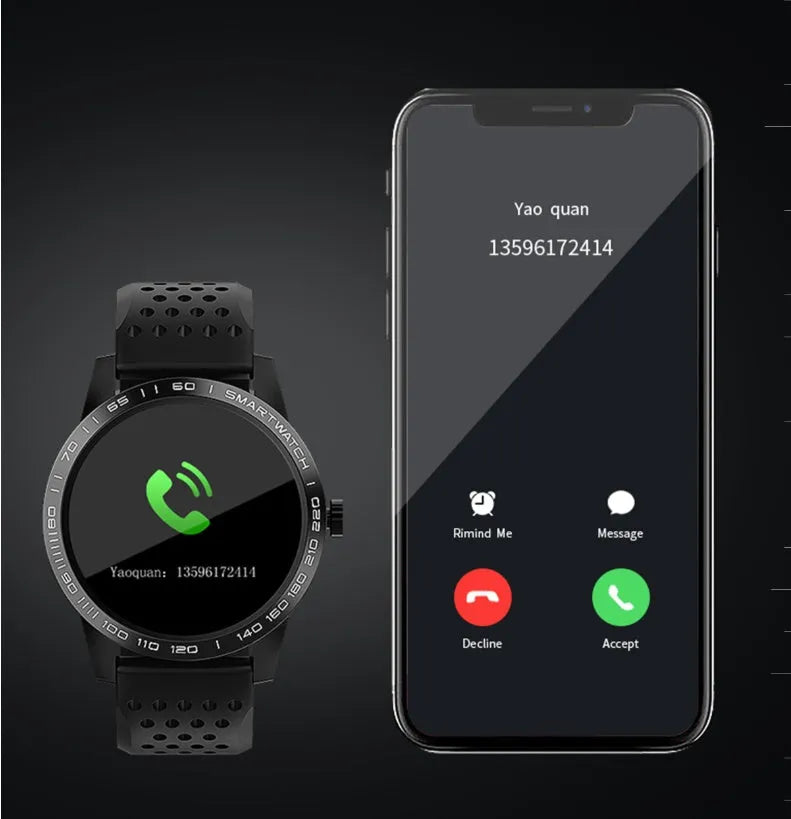 Black T2 colour screen smart bracelet showing heart rate data on 1.3-inch display