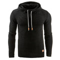 A men's hoodie sweater in a cotton-polyester blend, shown in one of nine available colours including black, navy, or grey.