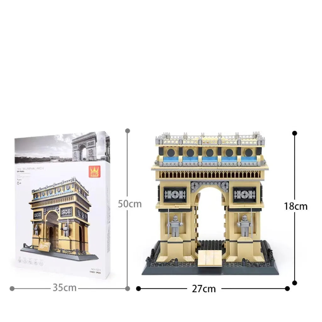 Wange ABS plastic small particle building blocks set with international architecture models