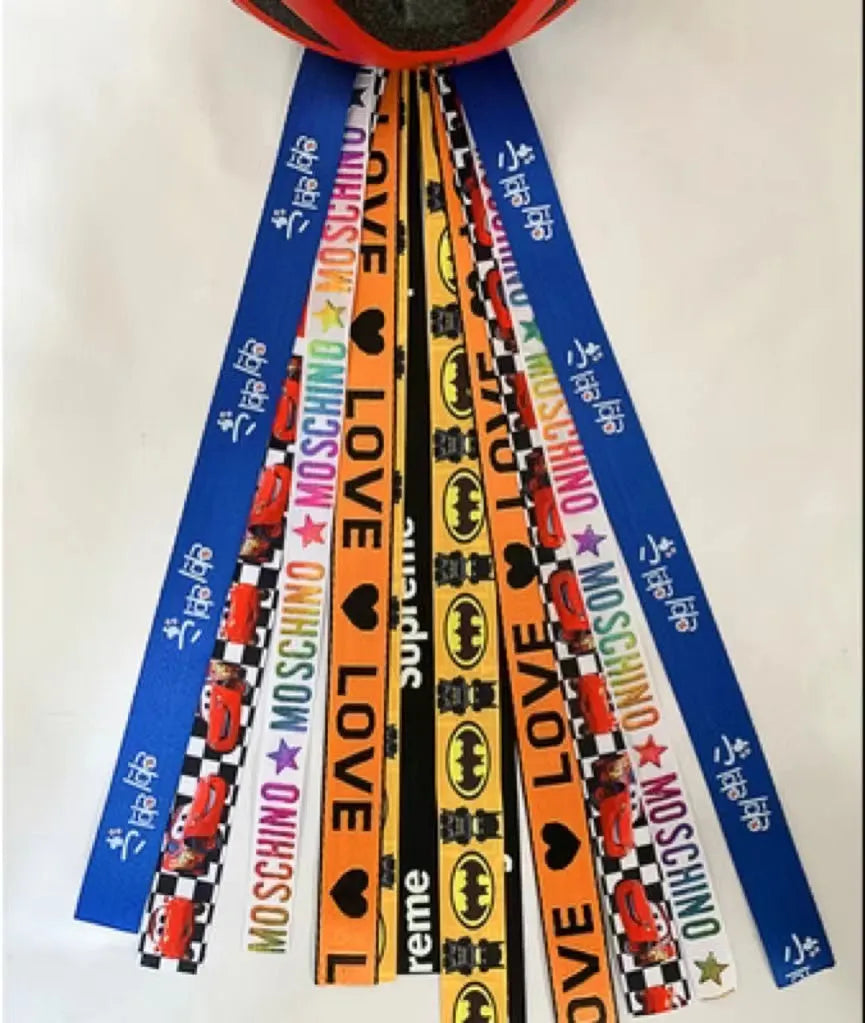 Children's helmet decorative streamer in multiple colour options for roller skating and balancing car safety gear