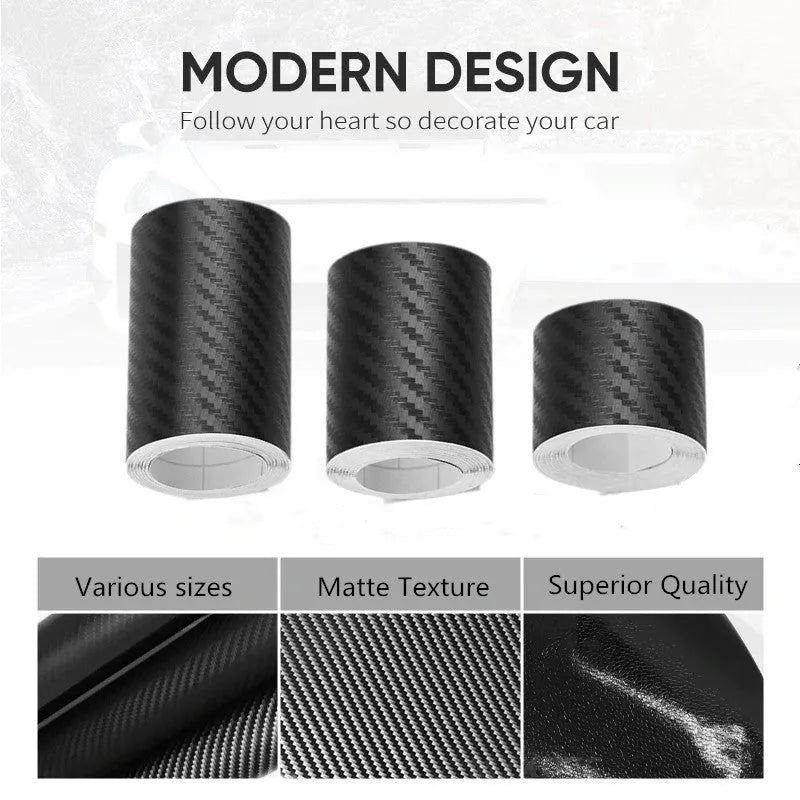 Matte carbon fibre pattern car door sill protectors in roll format with width options