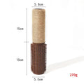 Brown sisal scratching post for cats showing 30cm height and textured rope surface