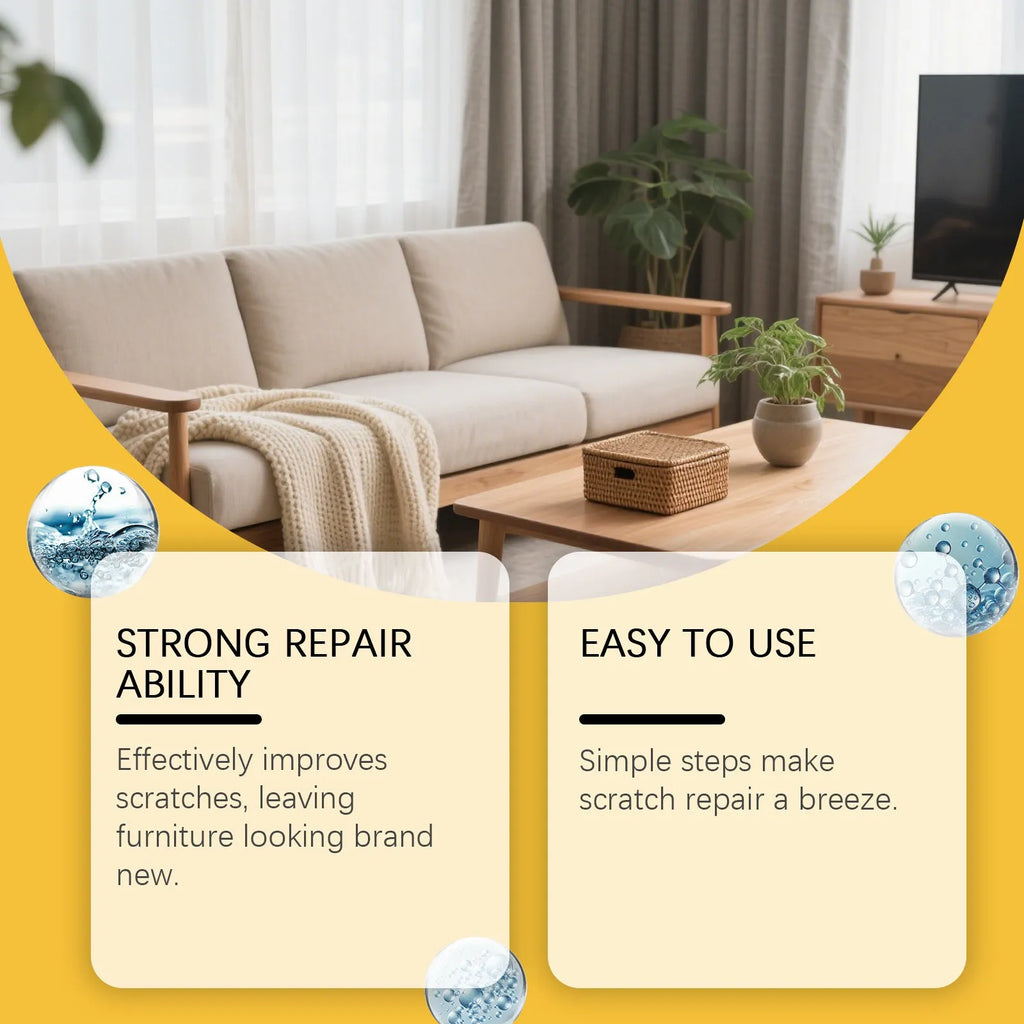 100ml wooden furniture scratch care solution bottle with microfibre towel for surface maintenance