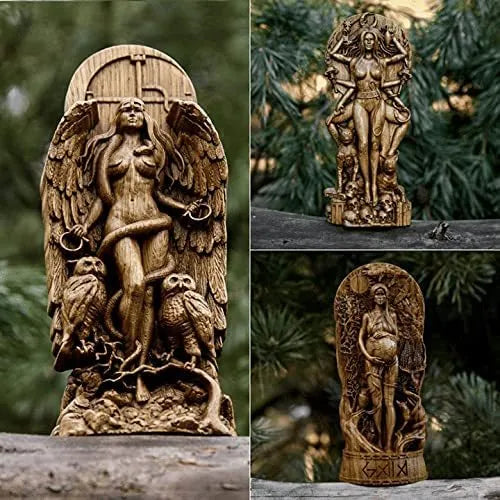 Resin Greek goddess statue sculpture for pagan altar or garden decoration