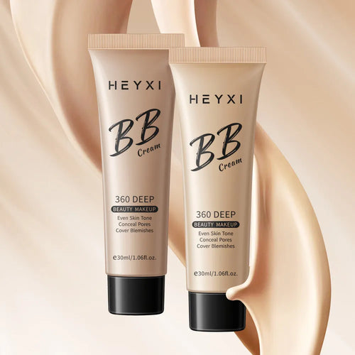 Waterproof BB cream tube showing four colour shade options for different skin tones
