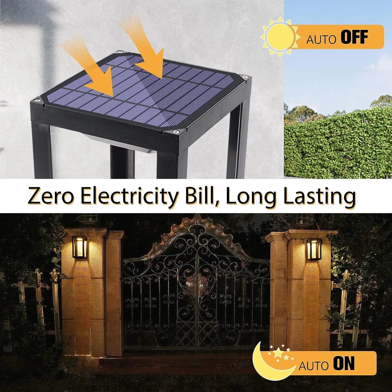 Modern Chinese outdoor solar wall lamp with plastic shell and IP65 waterproof rating for garden illumination