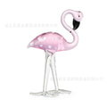 Pink crystal flamingo decorative craft ornament for home hall table display