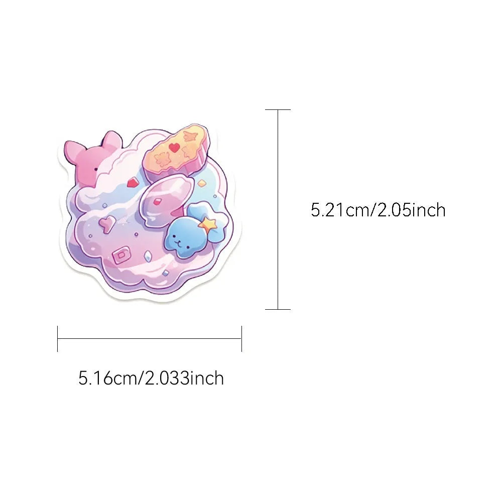 Waterproof decorative stickers with candy design measuring 4-7cm