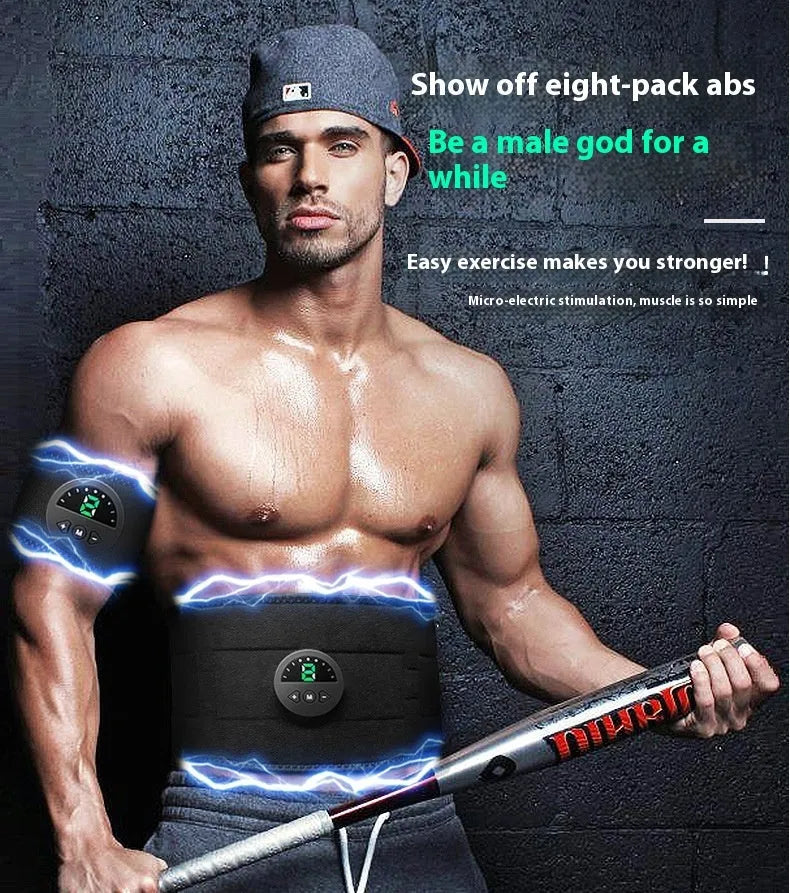 Fitness belt with display screen for waist shaping and abdomen reduction exercise
